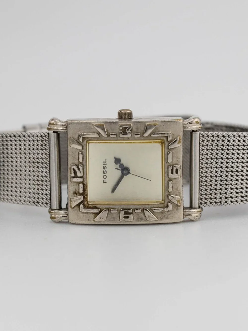 FOSSIL EC-8799 Vintage Mesh Band MOP Quartz Analog Women's Watch New Battery